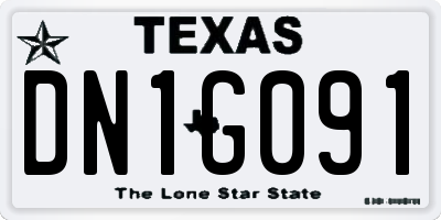 TX license plate DN1G091