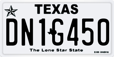 TX license plate DN1G450