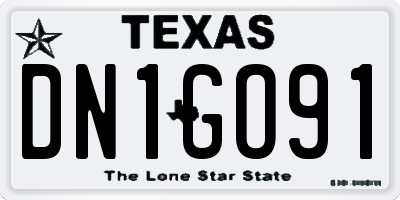 TX license plate DN1GO91