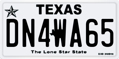 TX license plate DN4WA65