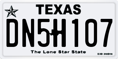 TX license plate DN5H107