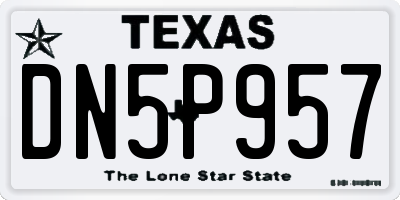 TX license plate DN5P957