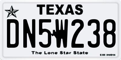 TX license plate DN5W238