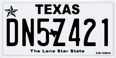 TX license plate DN5Z421