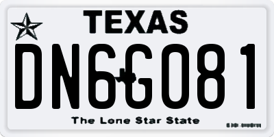 TX license plate DN6G081