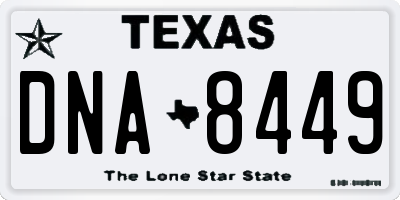 TX license plate DNA8449