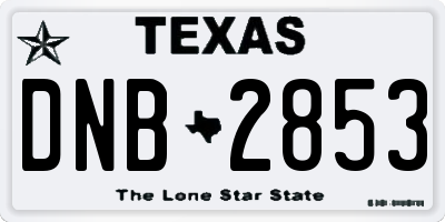 TX license plate DNB2853