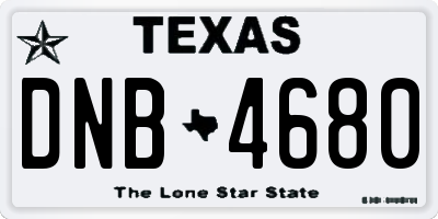 TX license plate DNB4680