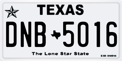 TX license plate DNB5016