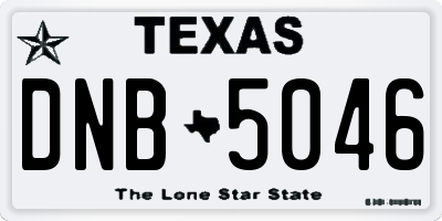 TX license plate DNB5046