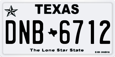 TX license plate DNB6712