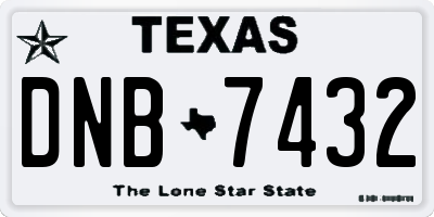 TX license plate DNB7432