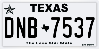 TX license plate DNB7537