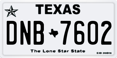 TX license plate DNB7602