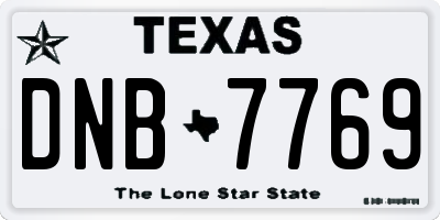 TX license plate DNB7769