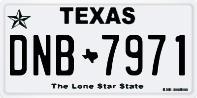 TX license plate DNB7971