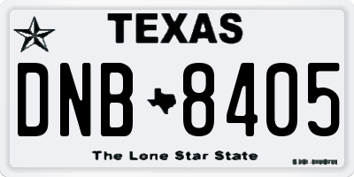 TX license plate DNB8405