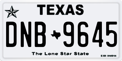 TX license plate DNB9645