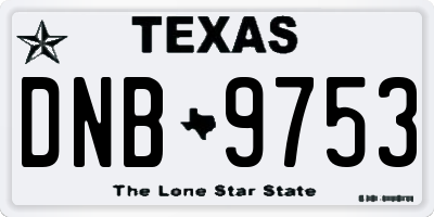 TX license plate DNB9753