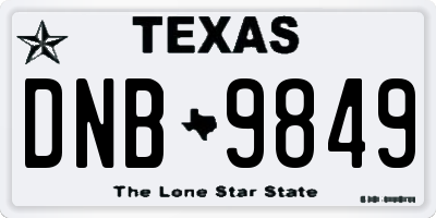 TX license plate DNB9849