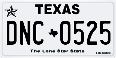 TX license plate DNC0525