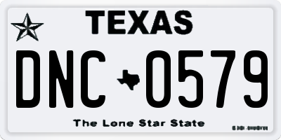 TX license plate DNC0579