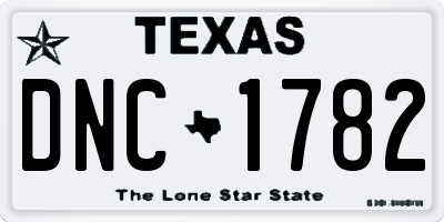 TX license plate DNC1782