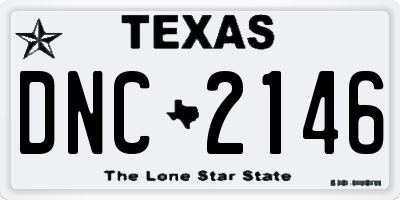 TX license plate DNC2146