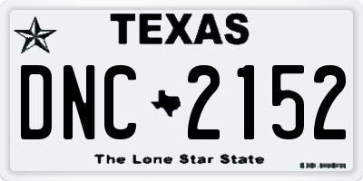 TX license plate DNC2152