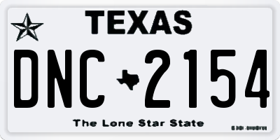 TX license plate DNC2154