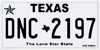 TX license plate DNC2197