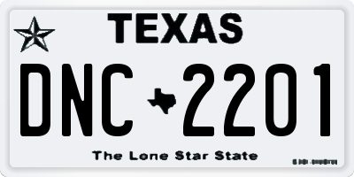 TX license plate DNC2201