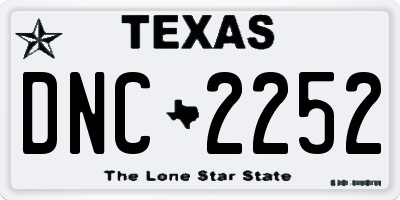 TX license plate DNC2252