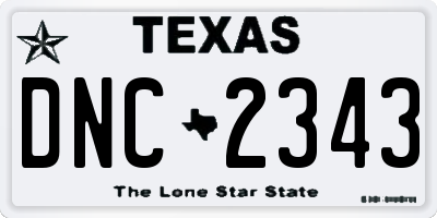 TX license plate DNC2343