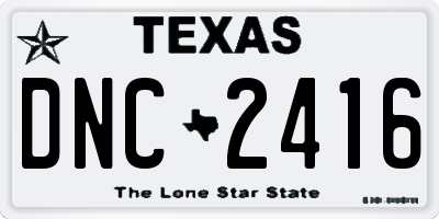 TX license plate DNC2416