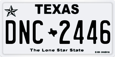 TX license plate DNC2446