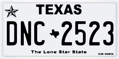 TX license plate DNC2523