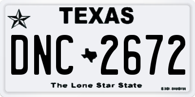 TX license plate DNC2672