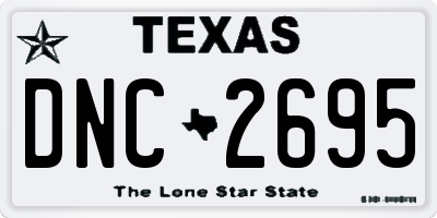 TX license plate DNC2695