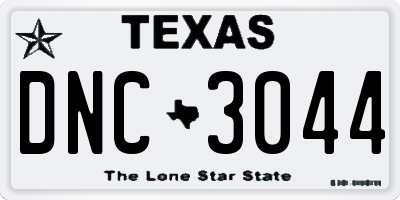 TX license plate DNC3044