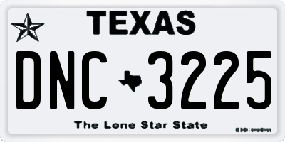 TX license plate DNC3225