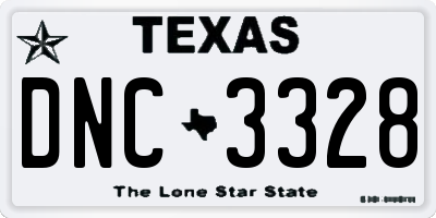 TX license plate DNC3328