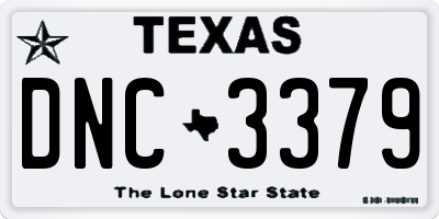 TX license plate DNC3379