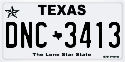 TX license plate DNC3413