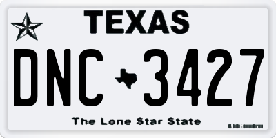 TX license plate DNC3427