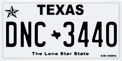 TX license plate DNC3440