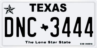 TX license plate DNC3444