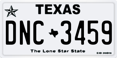 TX license plate DNC3459