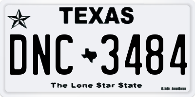 TX license plate DNC3484