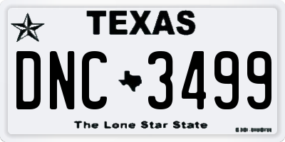 TX license plate DNC3499